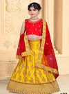Yellow Colour Stylish Designer Japan Silk Wedding Wear Kids Lehenga Collection 173